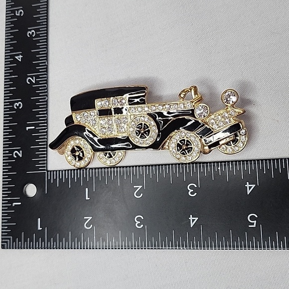 Antique Gold Gatsby Style Car Brooch Pin - Picture 7 of 7